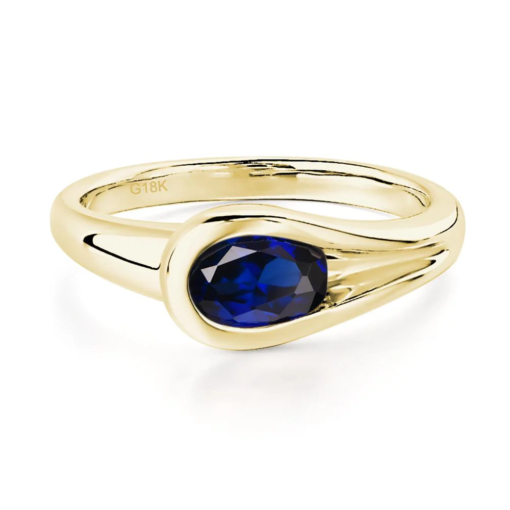 Sapphire Simple Oval Engagement Ring - Image 6