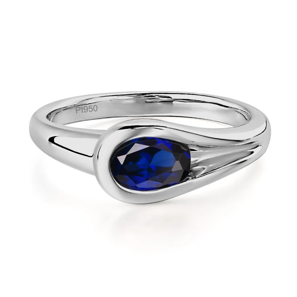 Sapphire Simple Oval Engagement Ring - Image 8