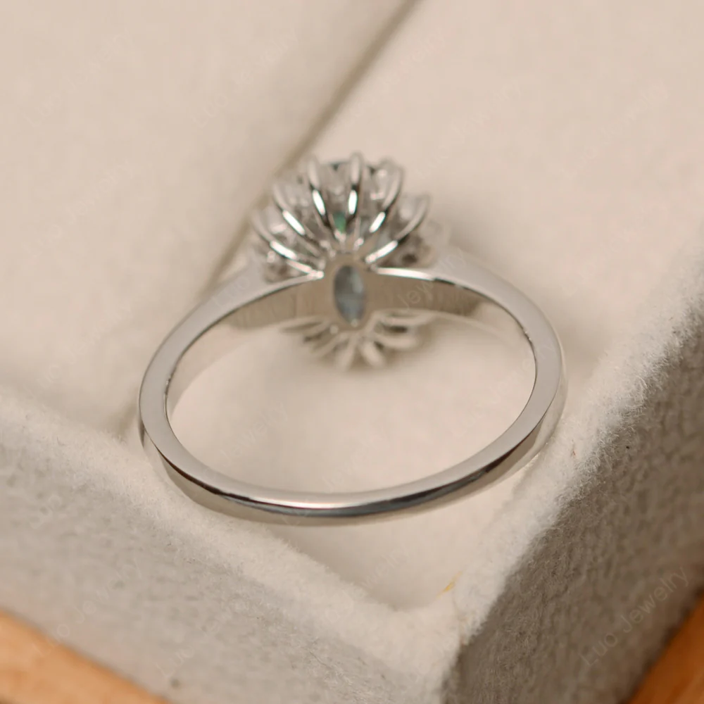 Oval Shape Mystic Topaz Halo Engagement Ring - Image 3