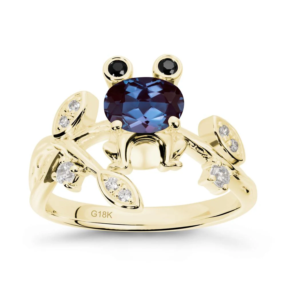 Oval Shaped Alexandrite Frog Ring - Image 6