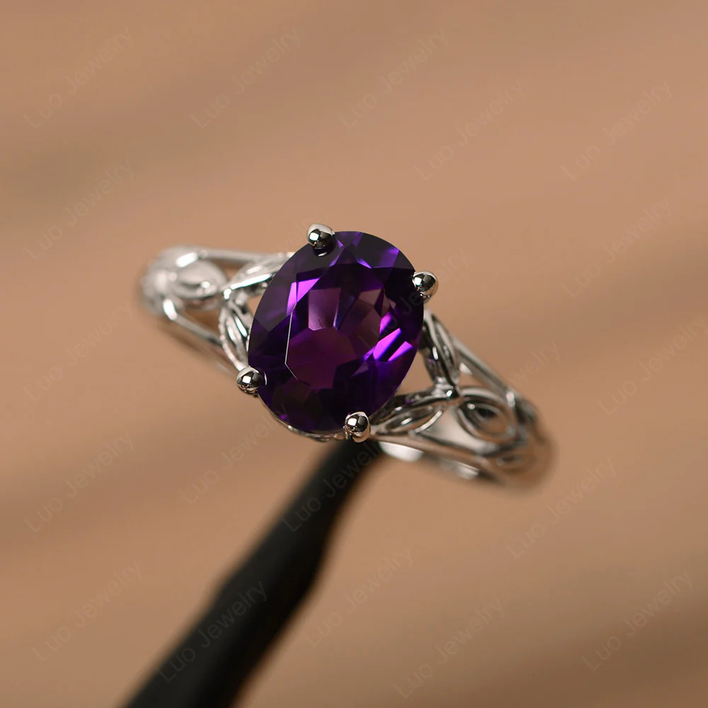 Amethyst Leaf Ring - Image 2