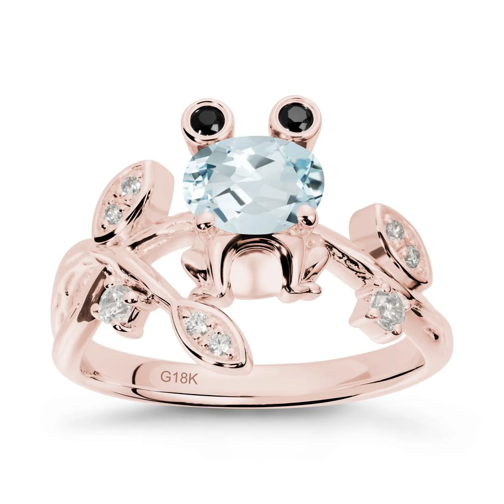 Oval Shaped Aquamarine Frog Ring - Image 4