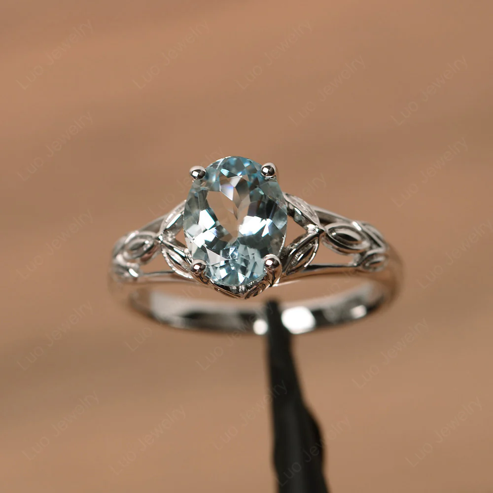 Celtic Aquamarine Engagement Ring