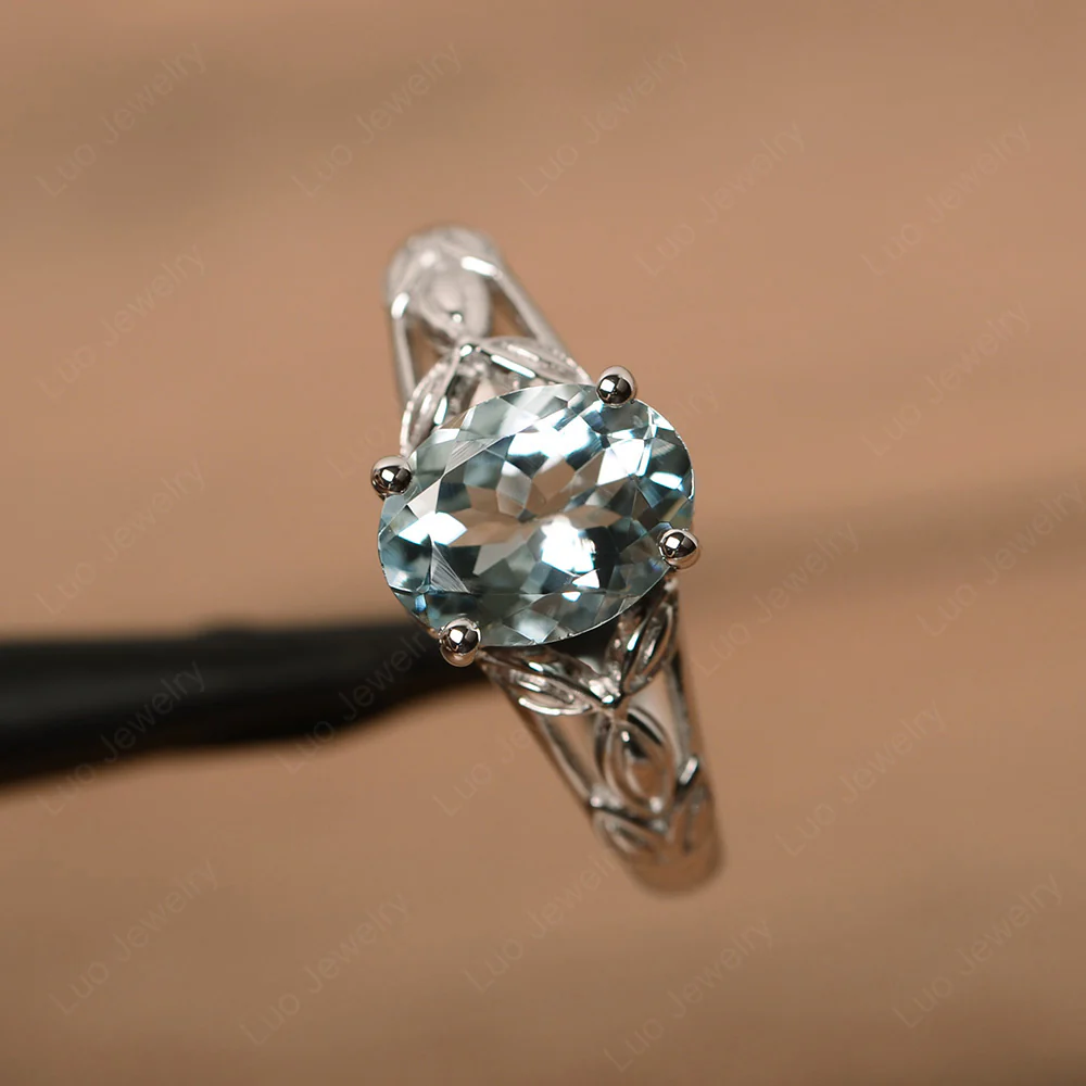 Celtic Aquamarine Engagement Ring - Image 2