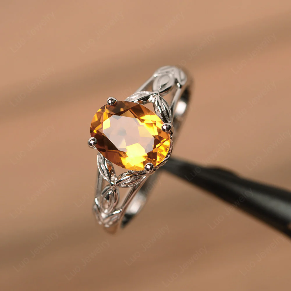 Citrine Leaf Ring - Image 2