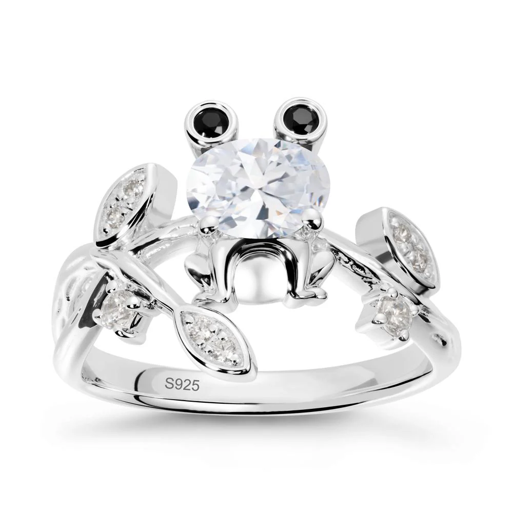 Oval Shaped Cubic Zirconia Frog Ring
