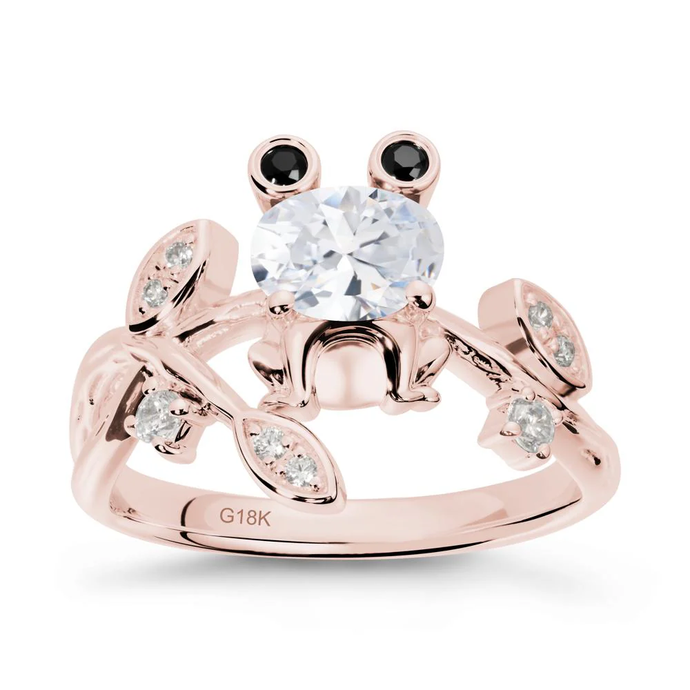 Oval Shaped Cubic Zirconia Frog Ring - Image 5