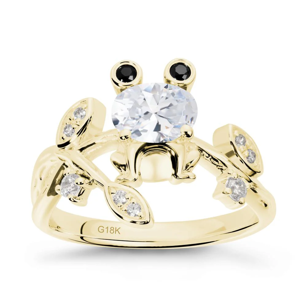 Oval Shaped Cubic Zirconia Frog Ring - Image 7