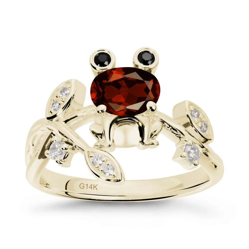 Oval Shaped Garnet Frog Ring - Image 3