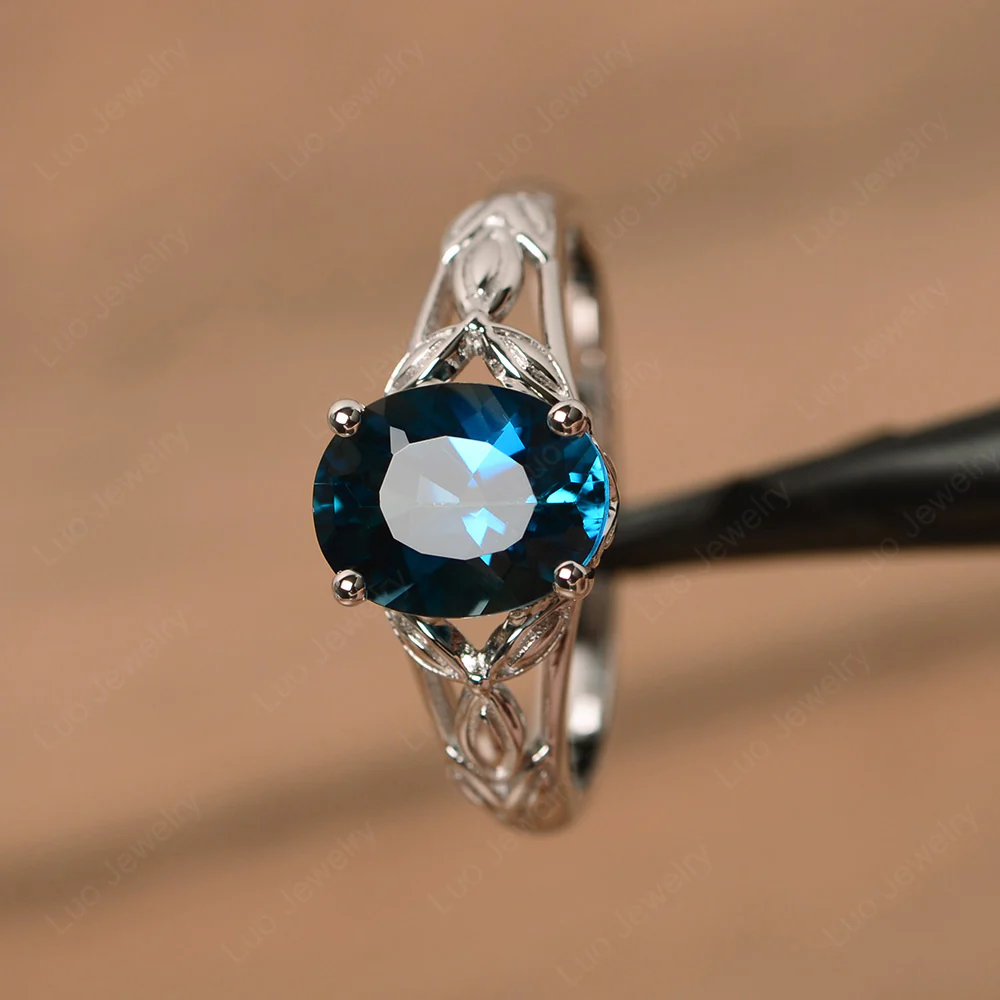Celtic London Blue Topaz Engagement Ring