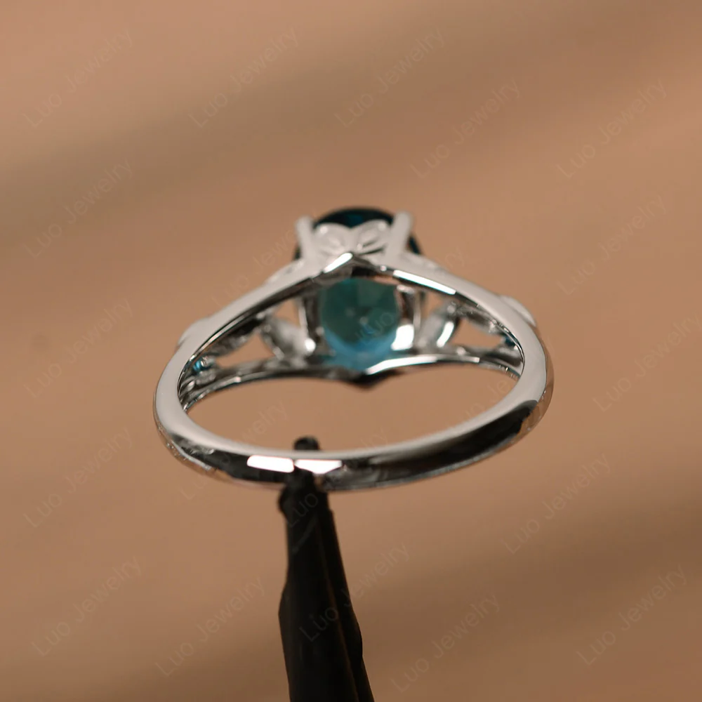 Celtic London Blue Topaz Engagement Ring - Image 3