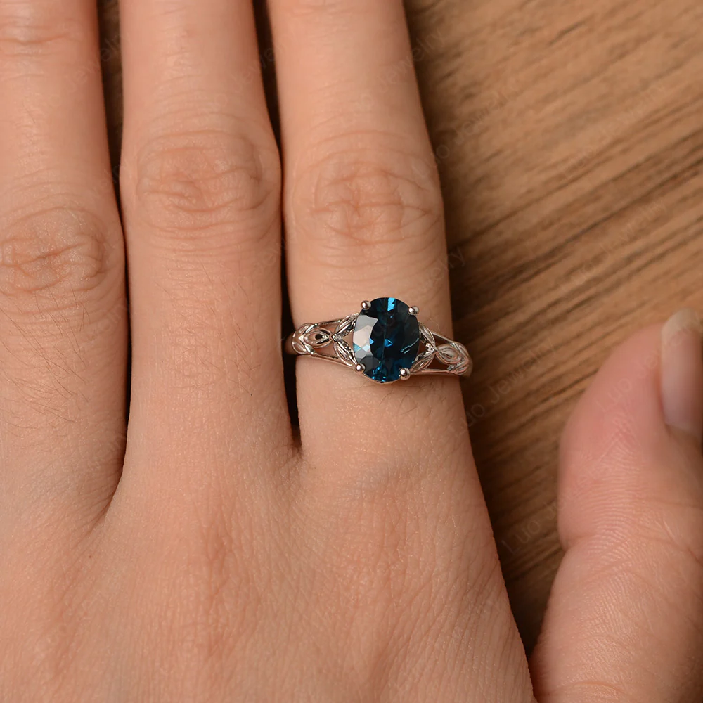 Celtic London Blue Topaz Engagement Ring - Image 4
