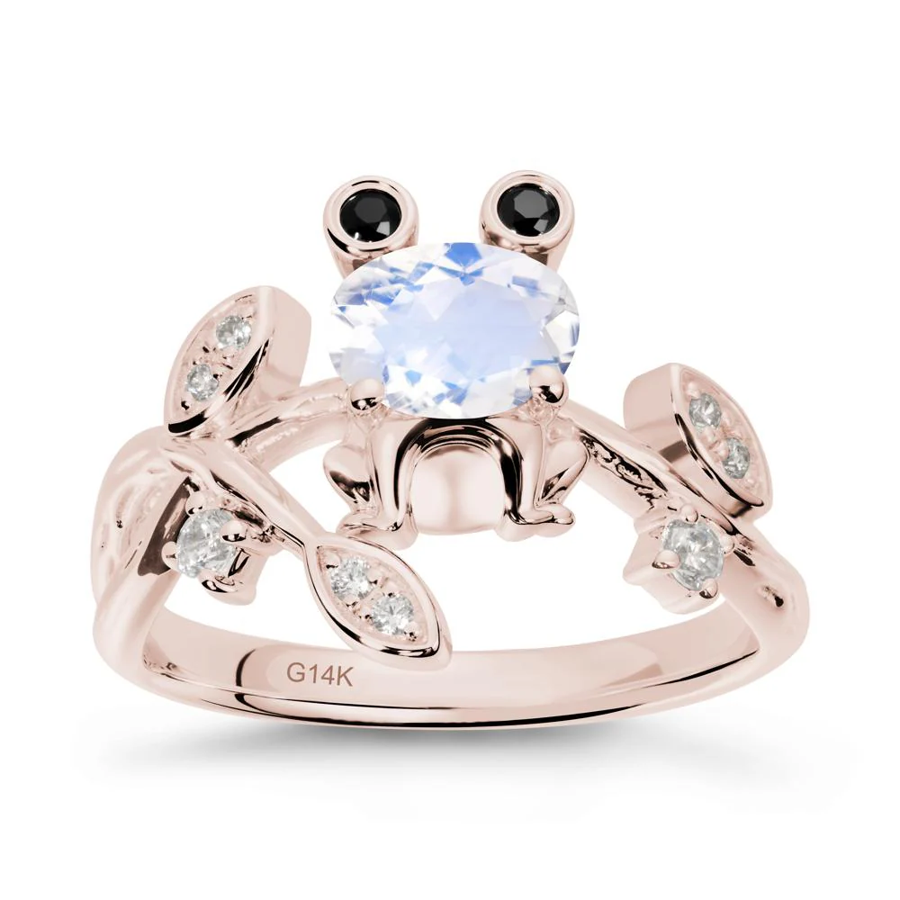 Oval Shaped Moonstone Frog Ring - Image 2