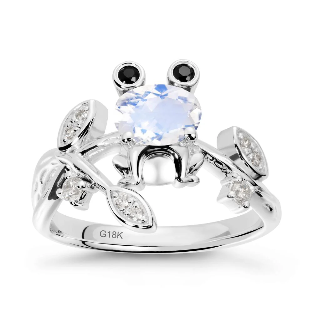 Oval Shaped Moonstone Frog Ring - Image 6