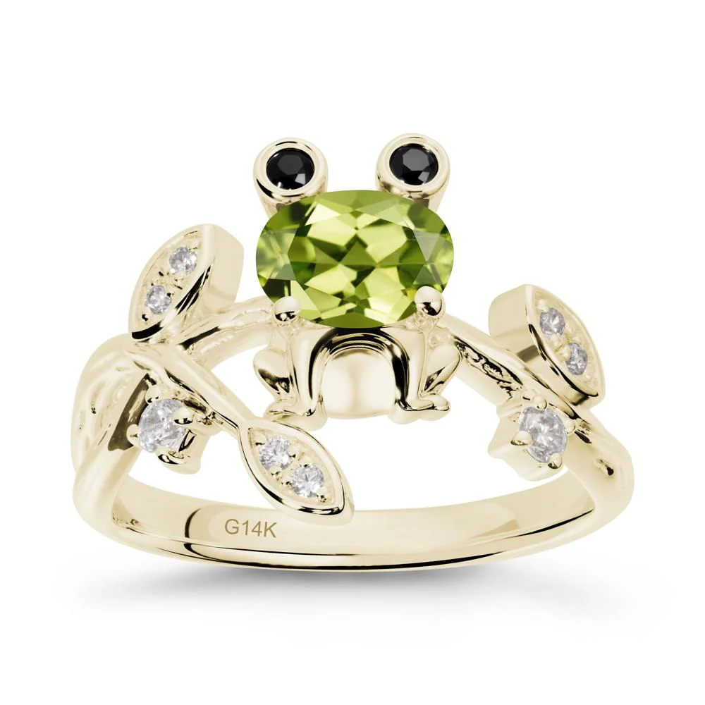 Oval Shaped Peridot Frog Ring - Image 3