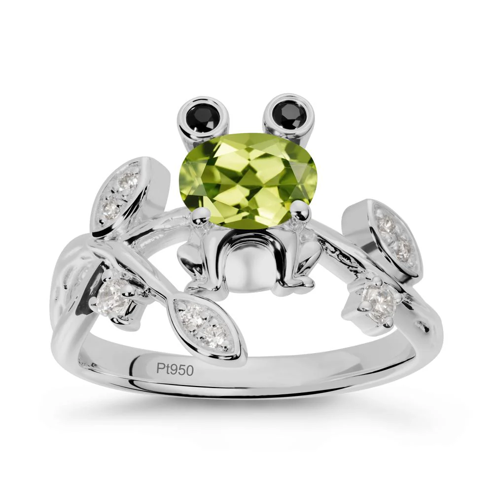 Oval Shaped Peridot Frog Ring - Image 8
