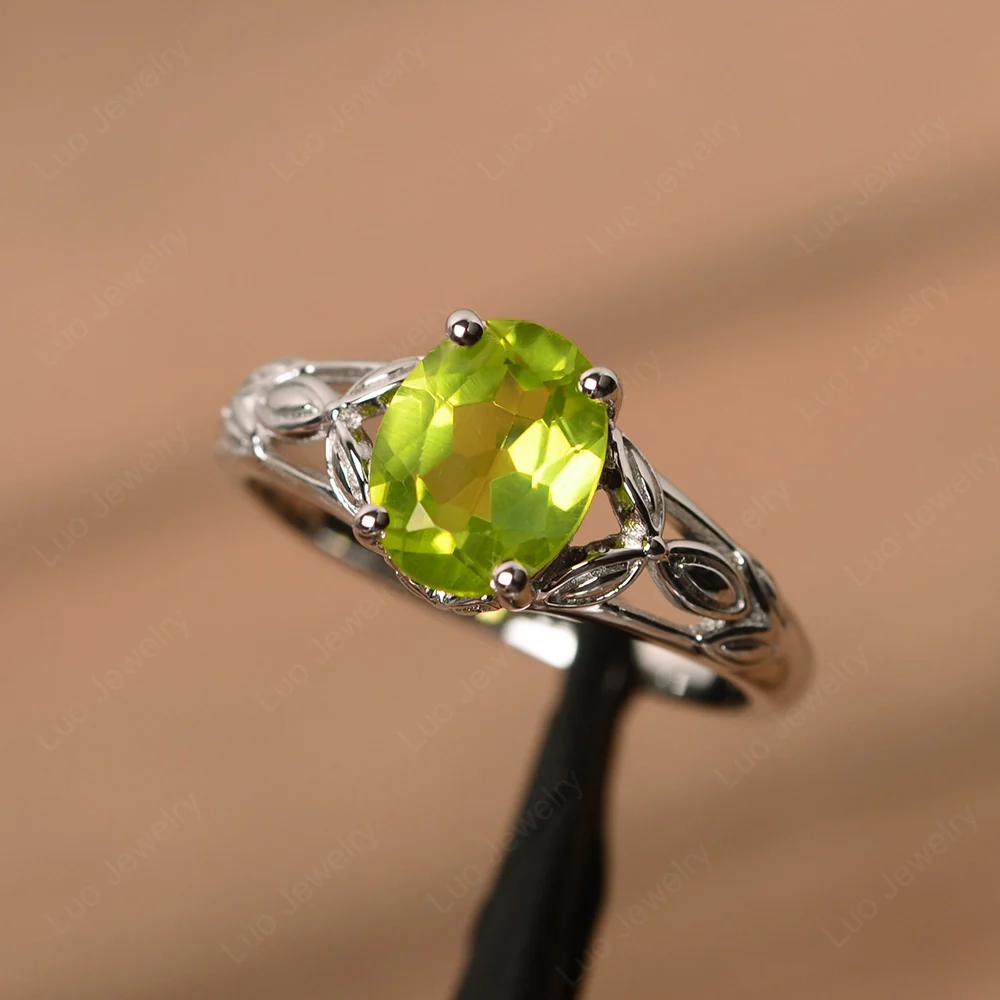 Celtic Peridot Engagement Ring