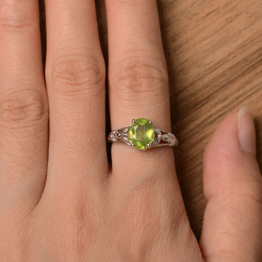 Celtic Peridot Engagement Ring - Image 4
