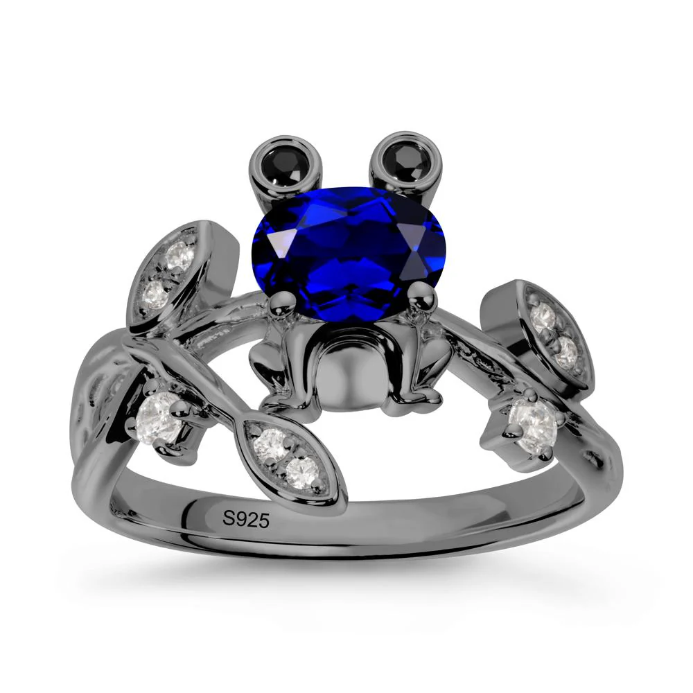 Oval Shaped Sapphire Frog Ring
