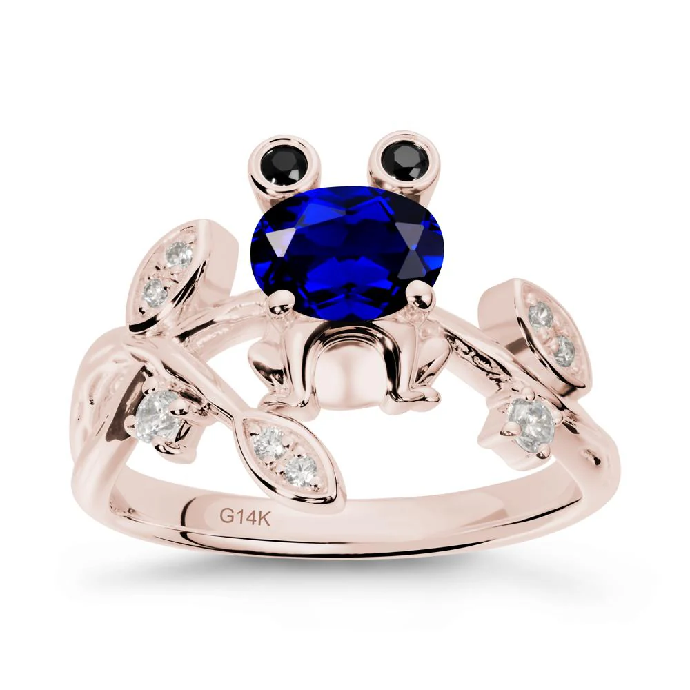 Oval Shaped Sapphire Frog Ring - Image 2