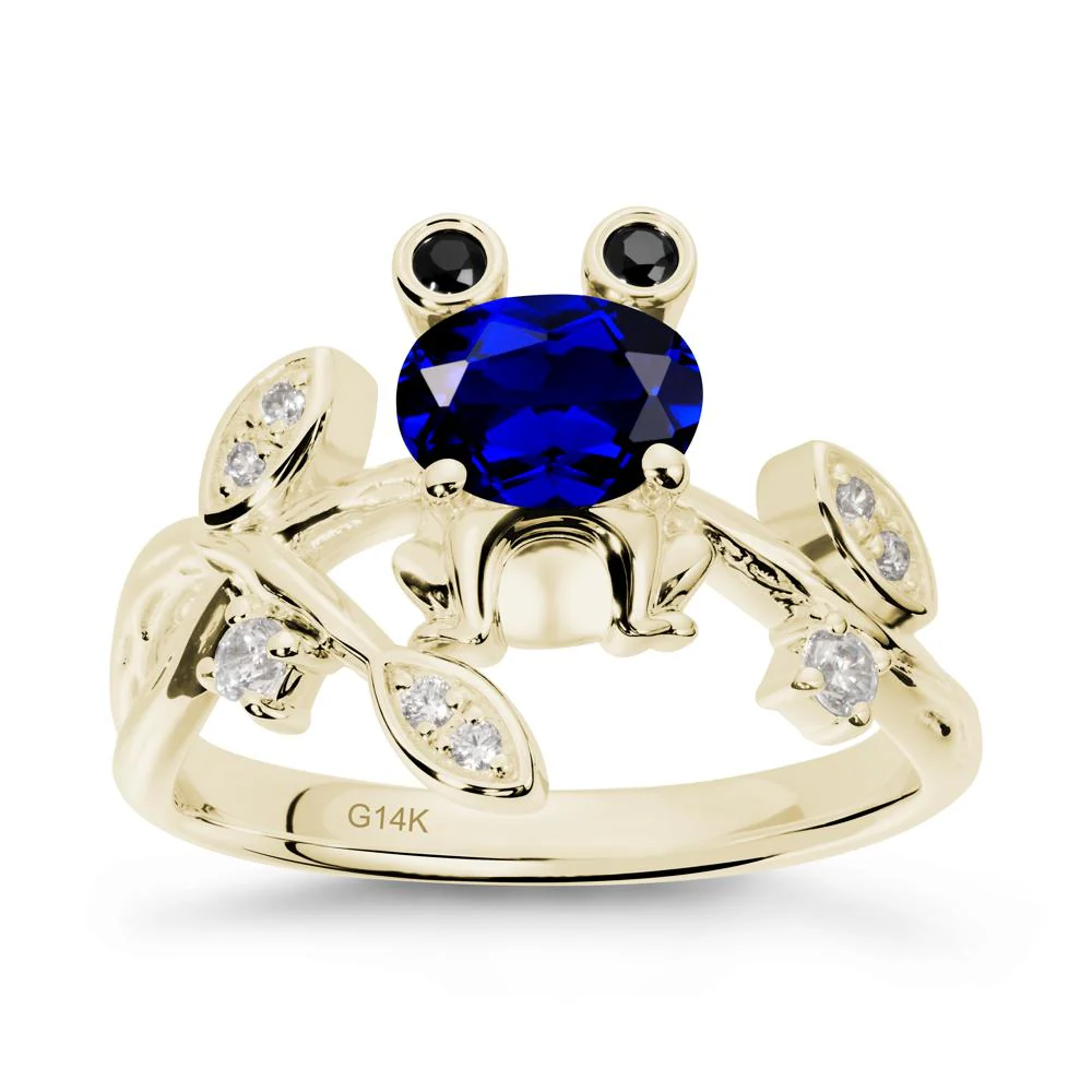 Oval Shaped Sapphire Frog Ring - Image 4