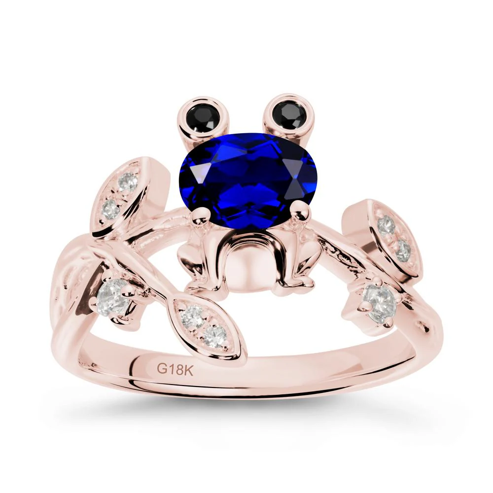 Oval Shaped Sapphire Frog Ring - Image 5