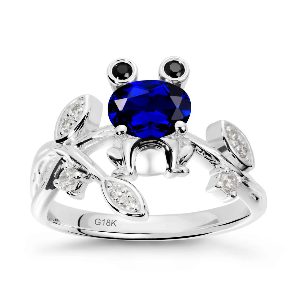 Oval Shaped Sapphire Frog Ring - Image 6