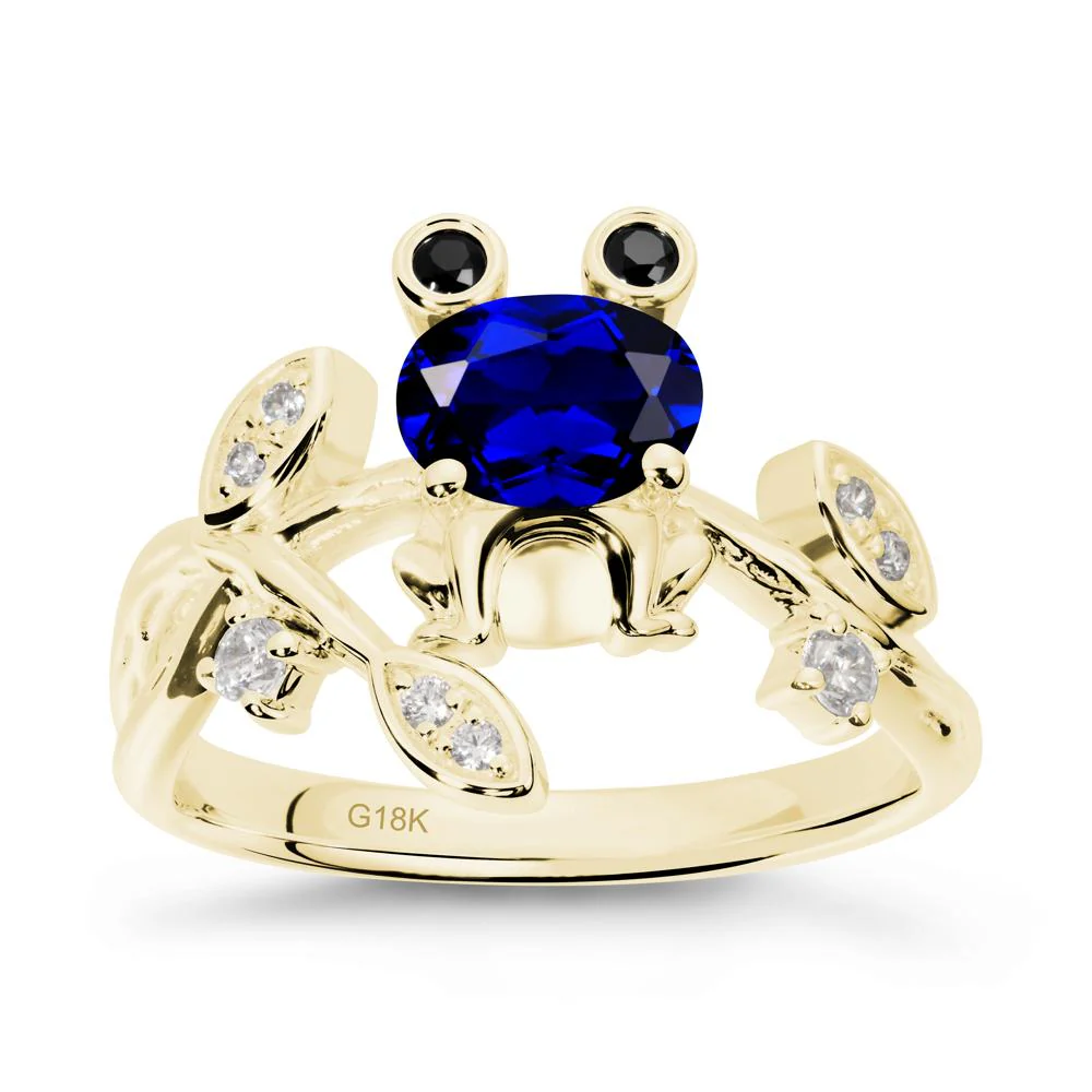 Oval Shaped Sapphire Frog Ring - Image 7