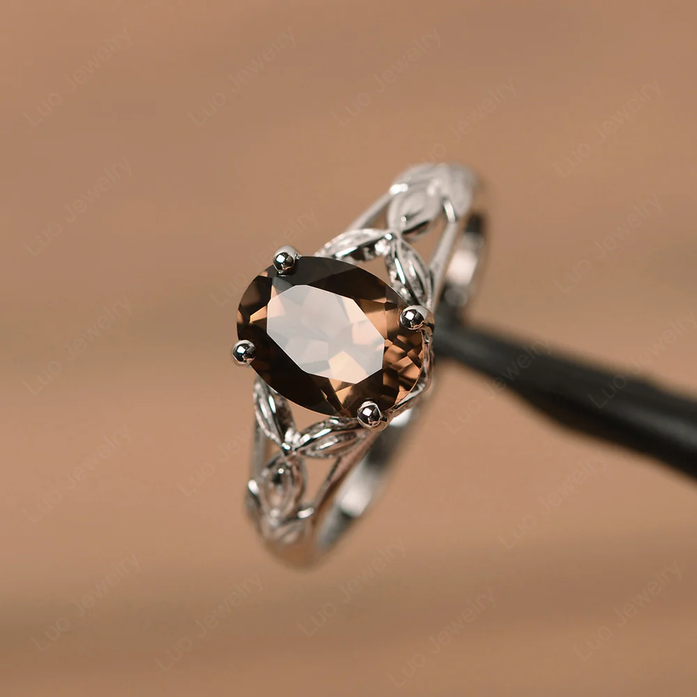 Celtic Smoky Quartz Engagement Ring