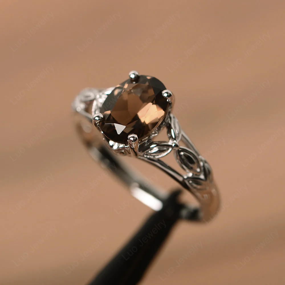 Celtic Smoky Quartz Engagement Ring - Image 2