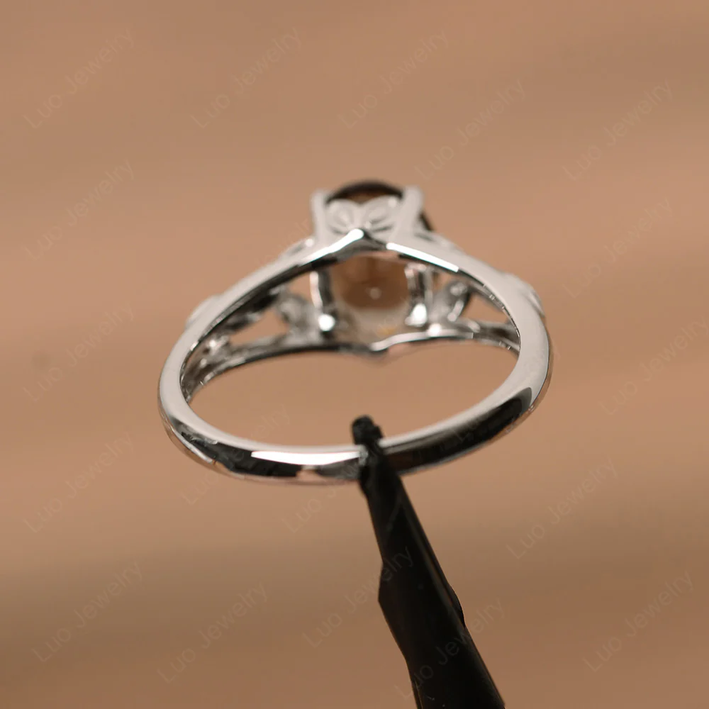Celtic Smoky Quartz Engagement Ring - Image 3