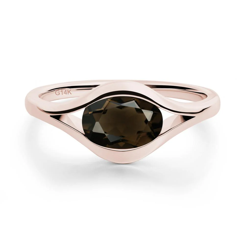 Oval Smoky Quartz Evil Eye Ring - Image 4