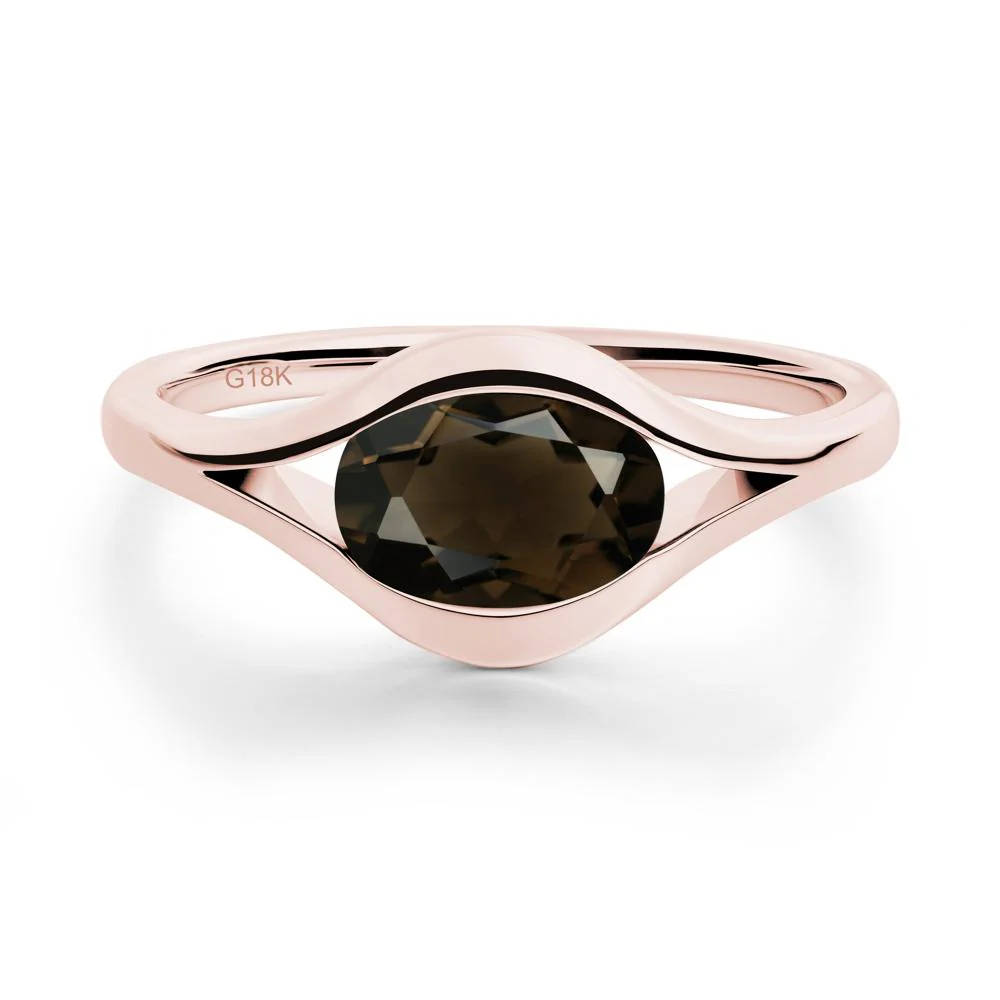 Oval Smoky Quartz Evil Eye Ring - Image 7