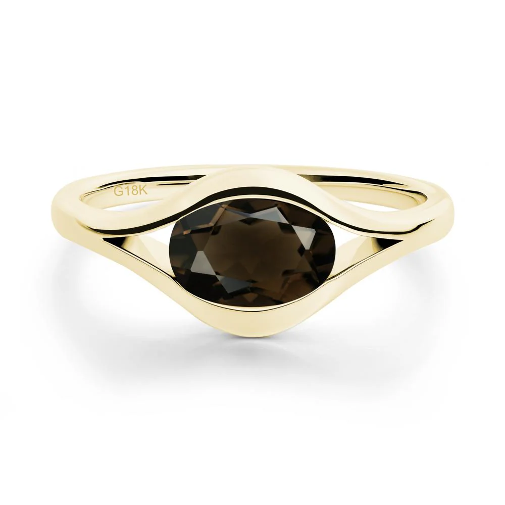 Oval Smoky Quartz Evil Eye Ring - Image 9
