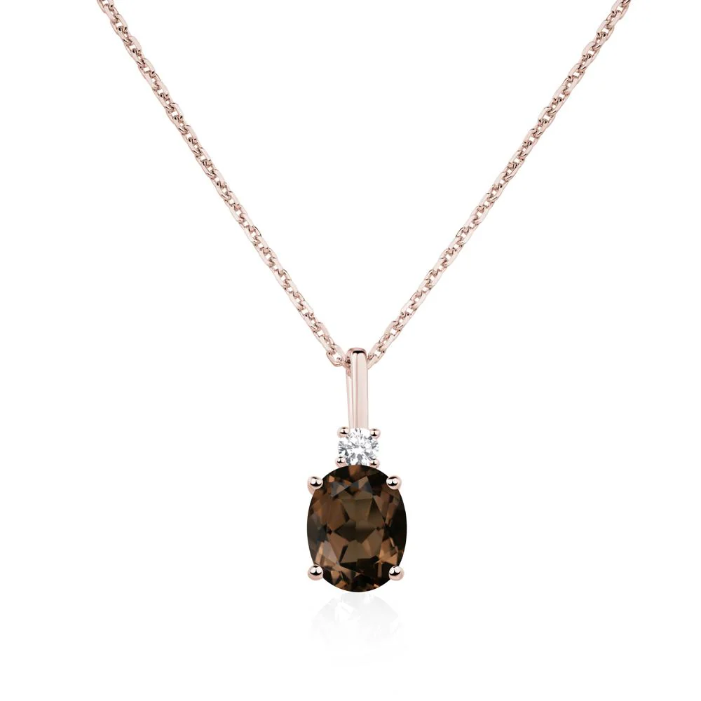 Simple Oval Smoky Quartz Necklace - Image 5