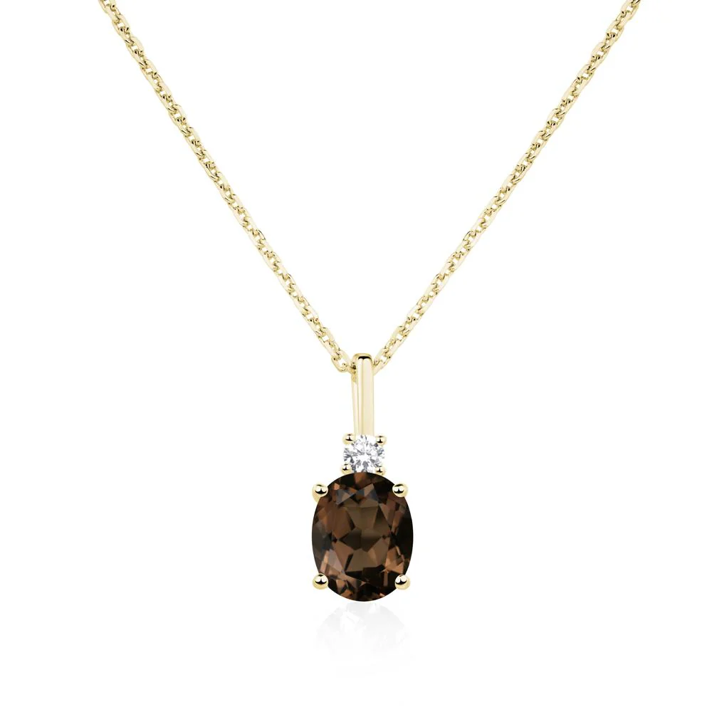 Simple Oval Smoky Quartz Necklace - Image 8