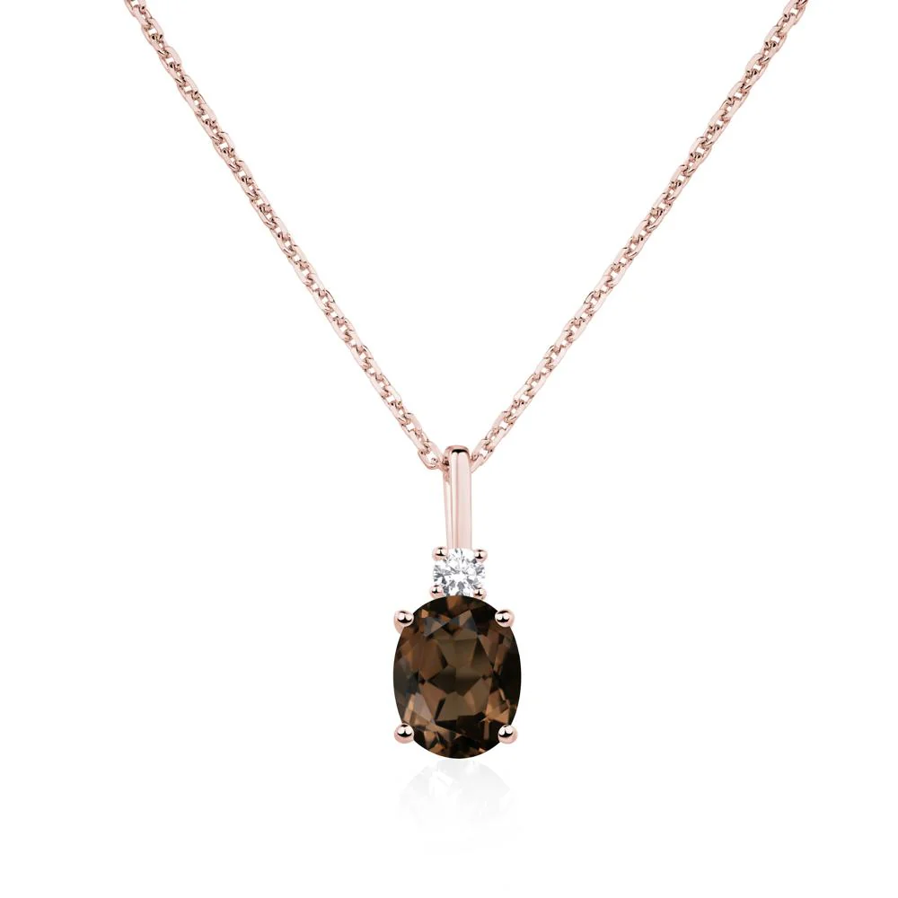 Simple Oval Smoky Quartz Necklace - Image 9