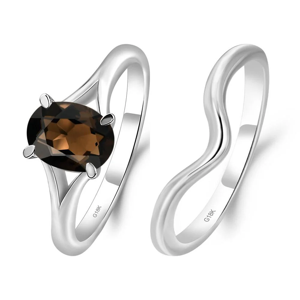 Smoky Quartz Solitaire Promise Ring - Image 19