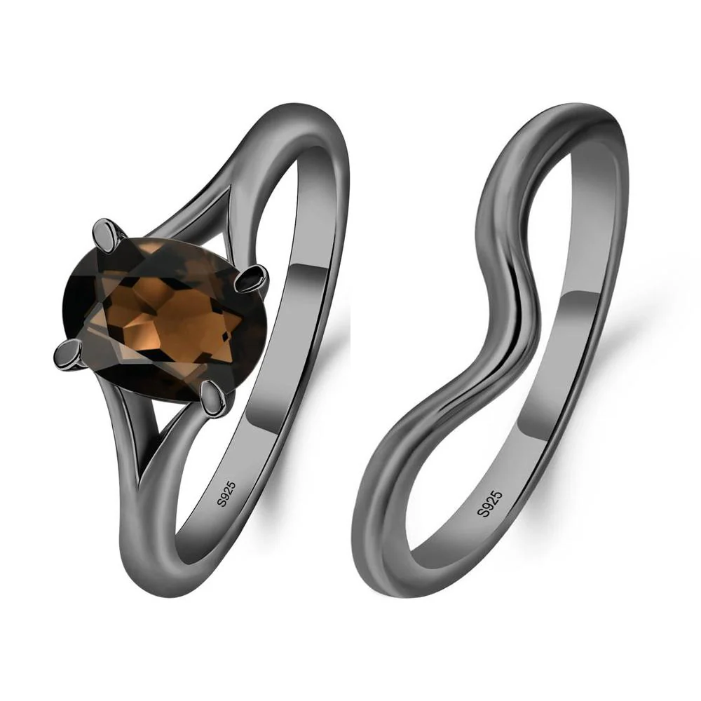 Smoky Quartz Solitaire Promise Ring - Image 23