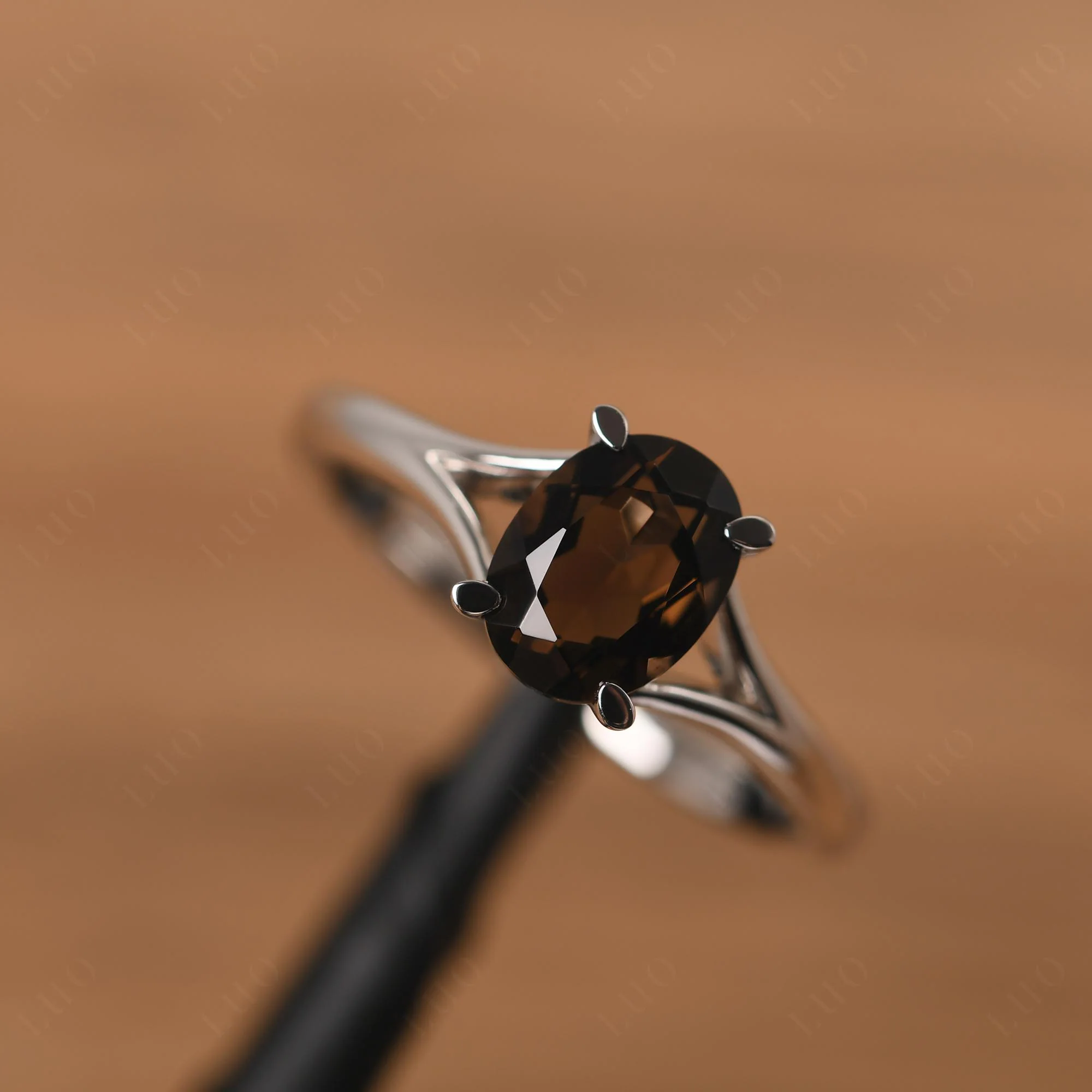 Smoky Quartz Solitaire Promise Ring - Image 29