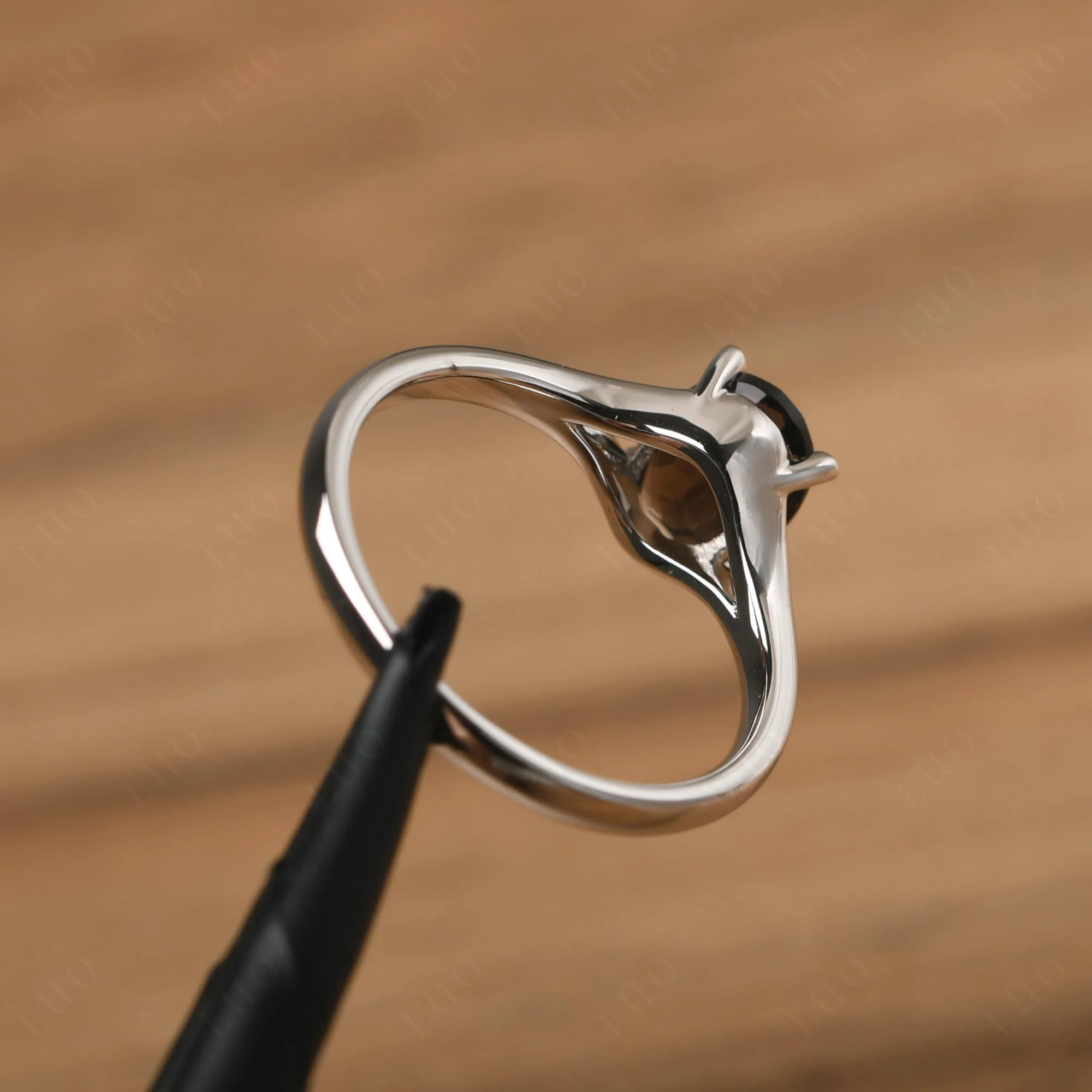 Smoky Quartz Solitaire Promise Ring - Image 31