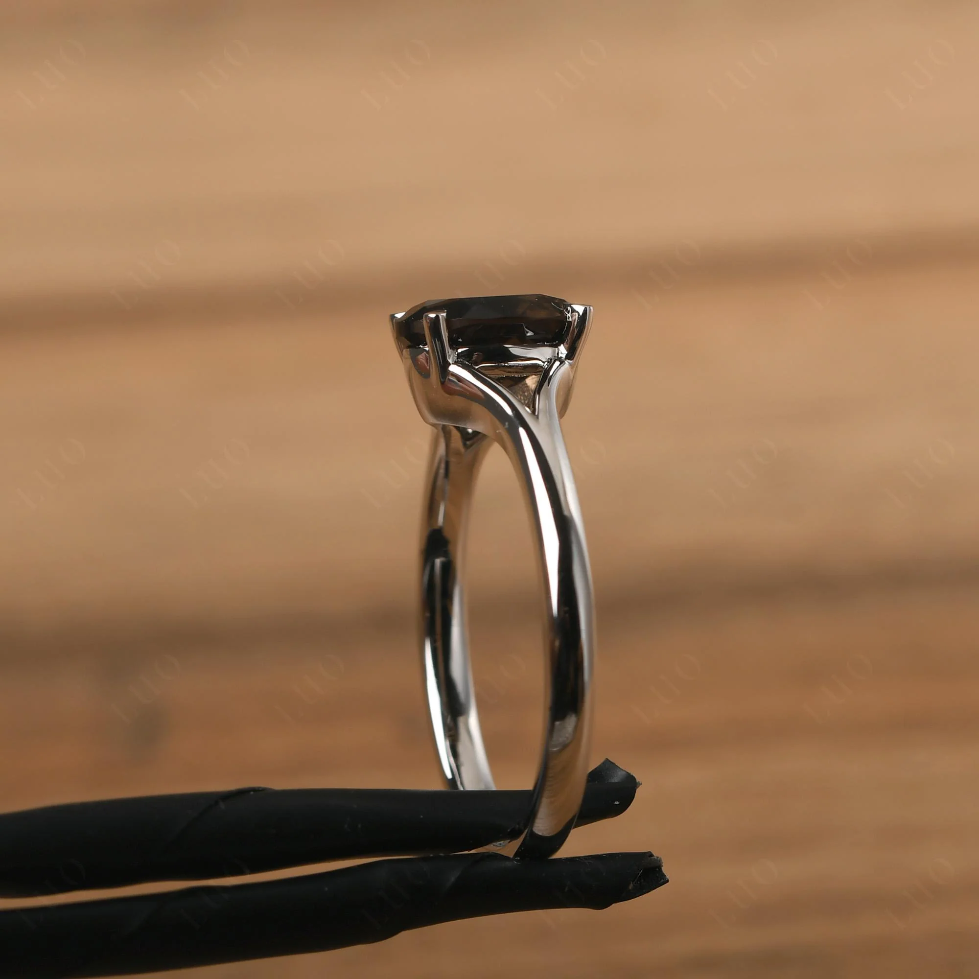 Smoky Quartz Solitaire Promise Ring - Image 32