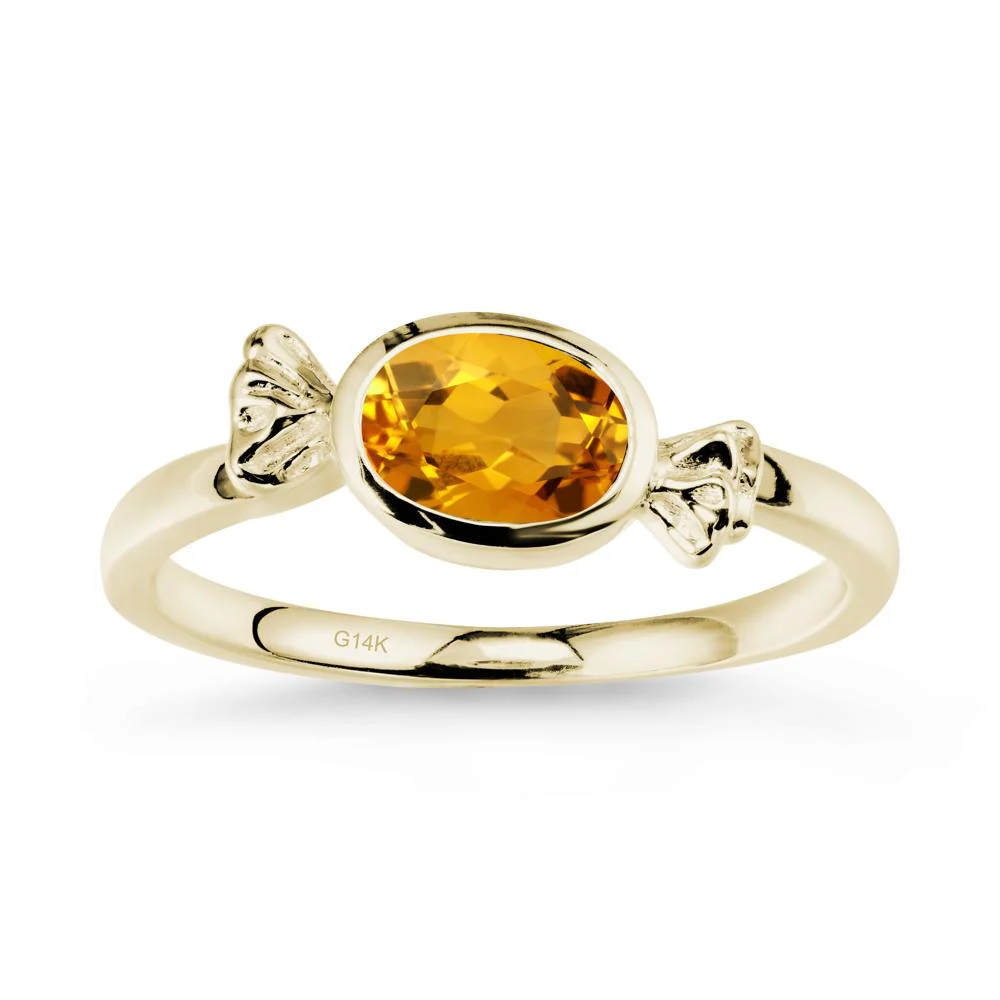 Oval Solitaire Citrine Halloween Ring - Image 3