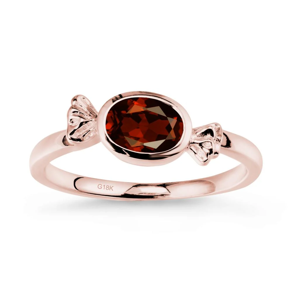Oval Solitaire Garnet Halloween Ring - Image 5