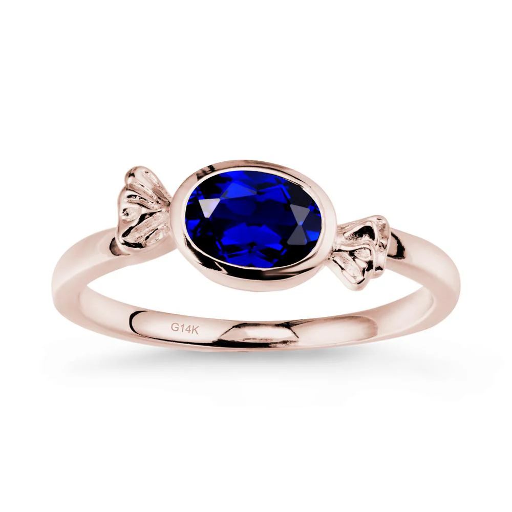 Oval Solitaire Sapphire Halloween Ring