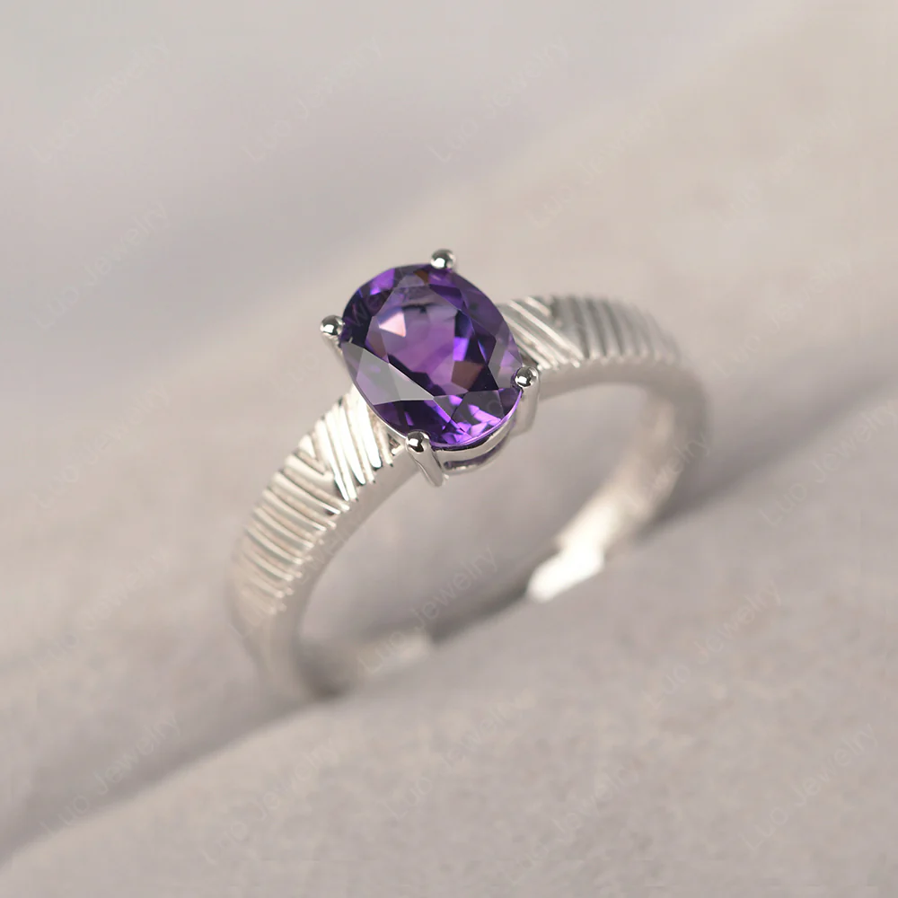 Amethyst Chevron Ring - Image 2