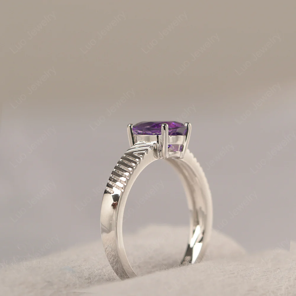 Amethyst Chevron Ring - Image 4