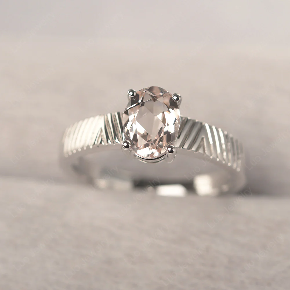 Morganite Chevron Ring