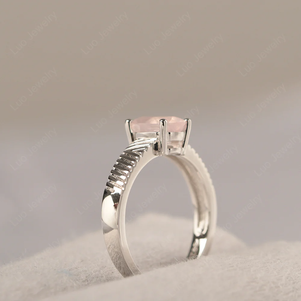 Rose Quartz Chevron Ring - Image 5