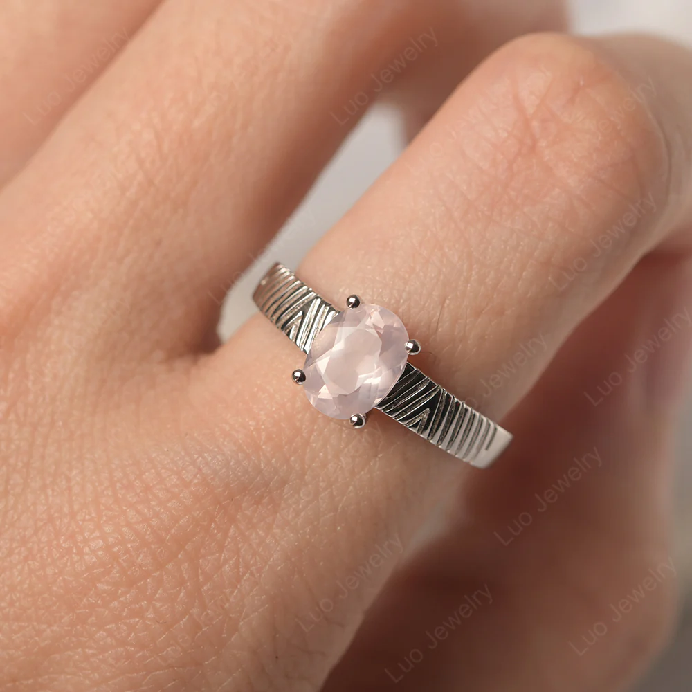 Rose Quartz Chevron Ring - Image 6
